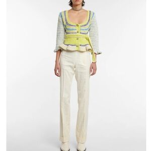 GANNI Crochet cotton blend cardigan. Size S